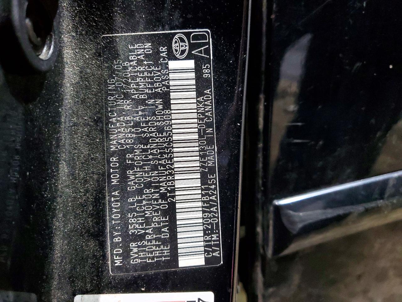 2005 TOYOTA COROLLA CE photo 12