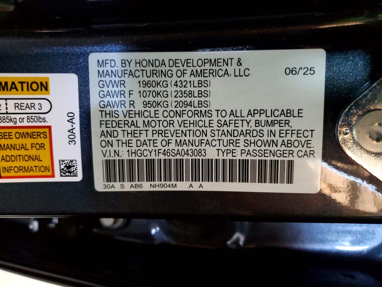 2025 HONDA ACCORD SE photo 12