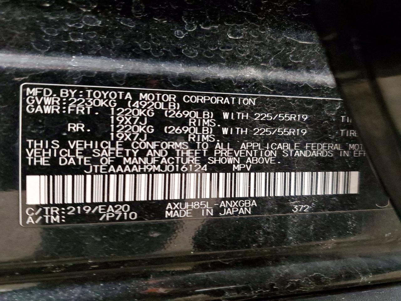 2021 TOYOTA VENZA LE photo 14