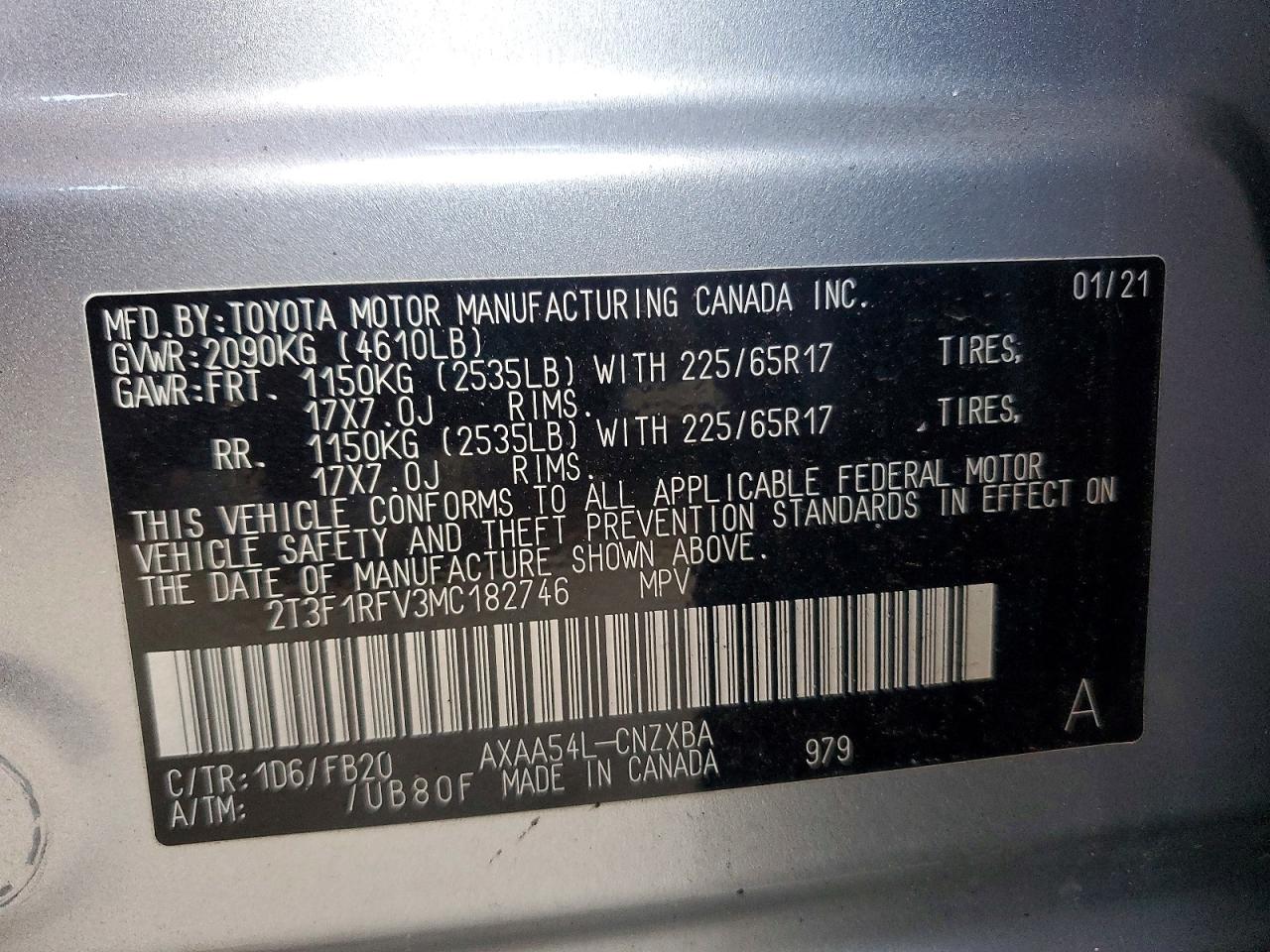 2021 TOYOTA RAV4 LE photo 13