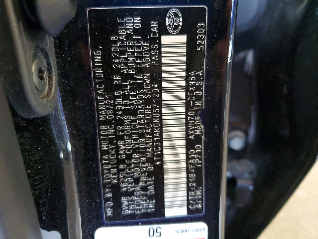 2022 TOYOTA CAMRY LE photo 37