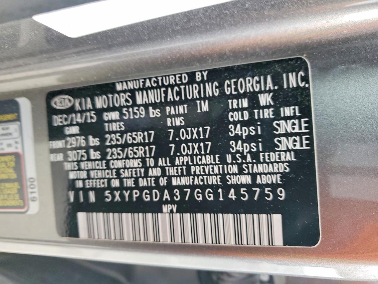 2016 KIA SORENTO LX photo 13