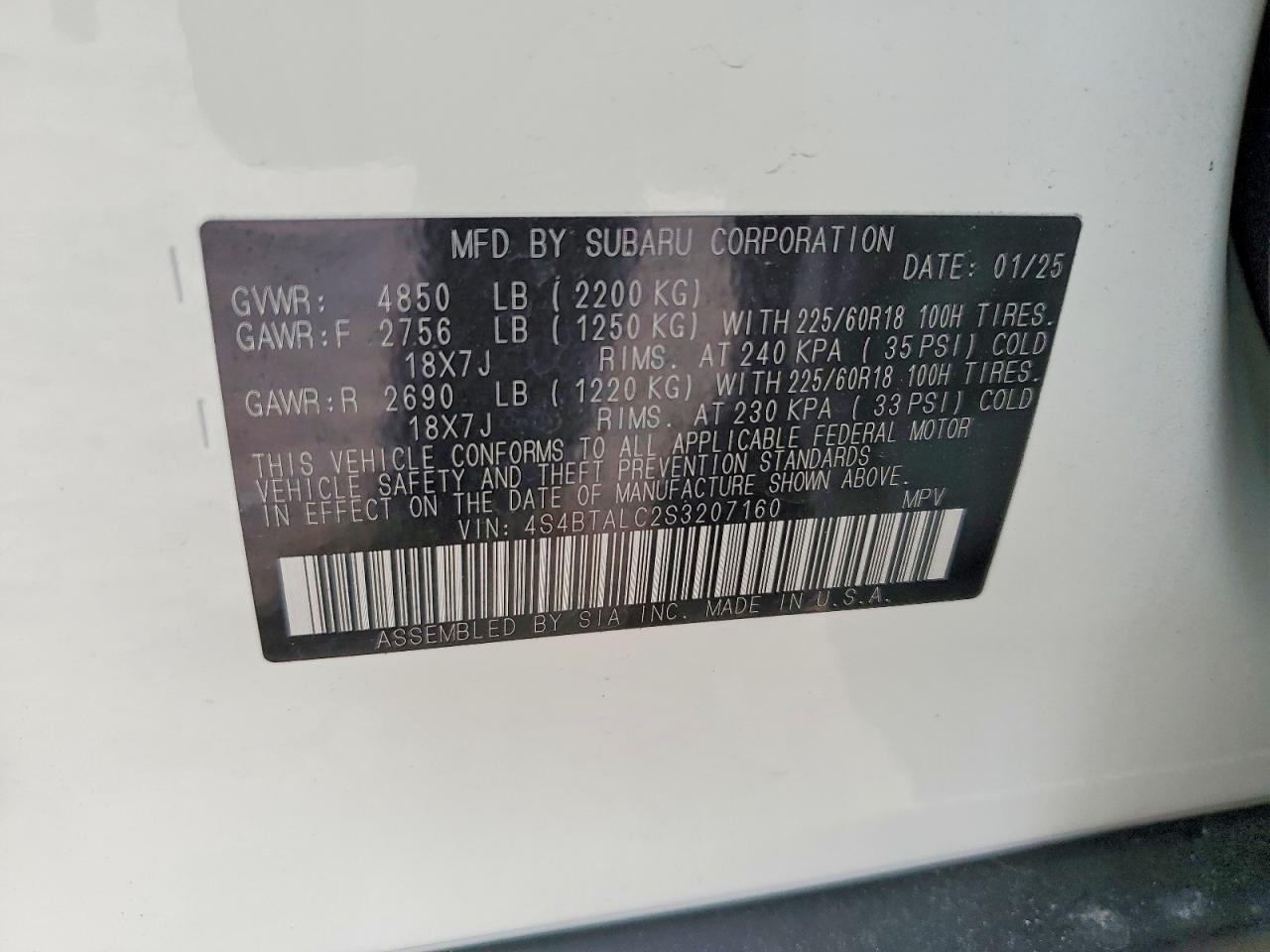 2025 SUBARU OUTBACK ONYX EDITION photo 13