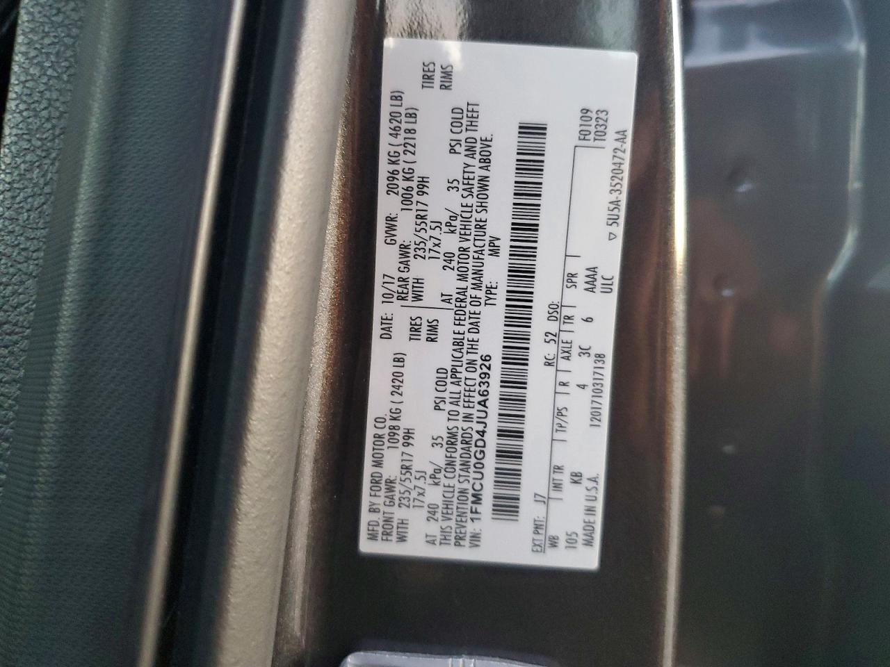2018 FORD ESCAPE SE photo 13