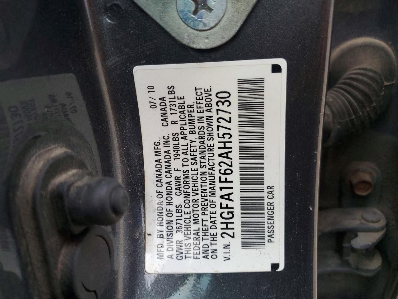 2010 HONDA CIVIC LX-S photo 12