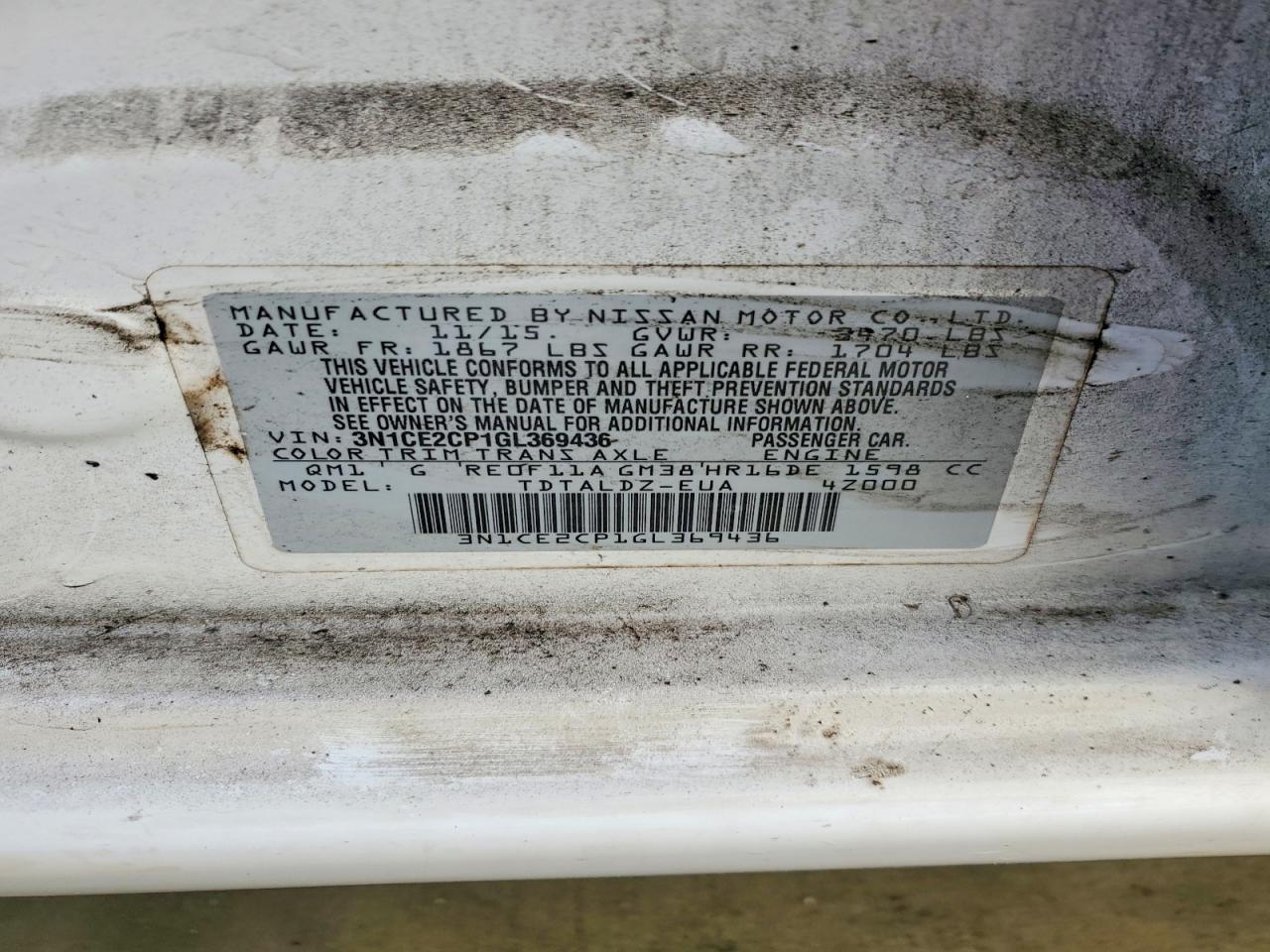 2016 NISSAN VERSA NOTE S photo 12