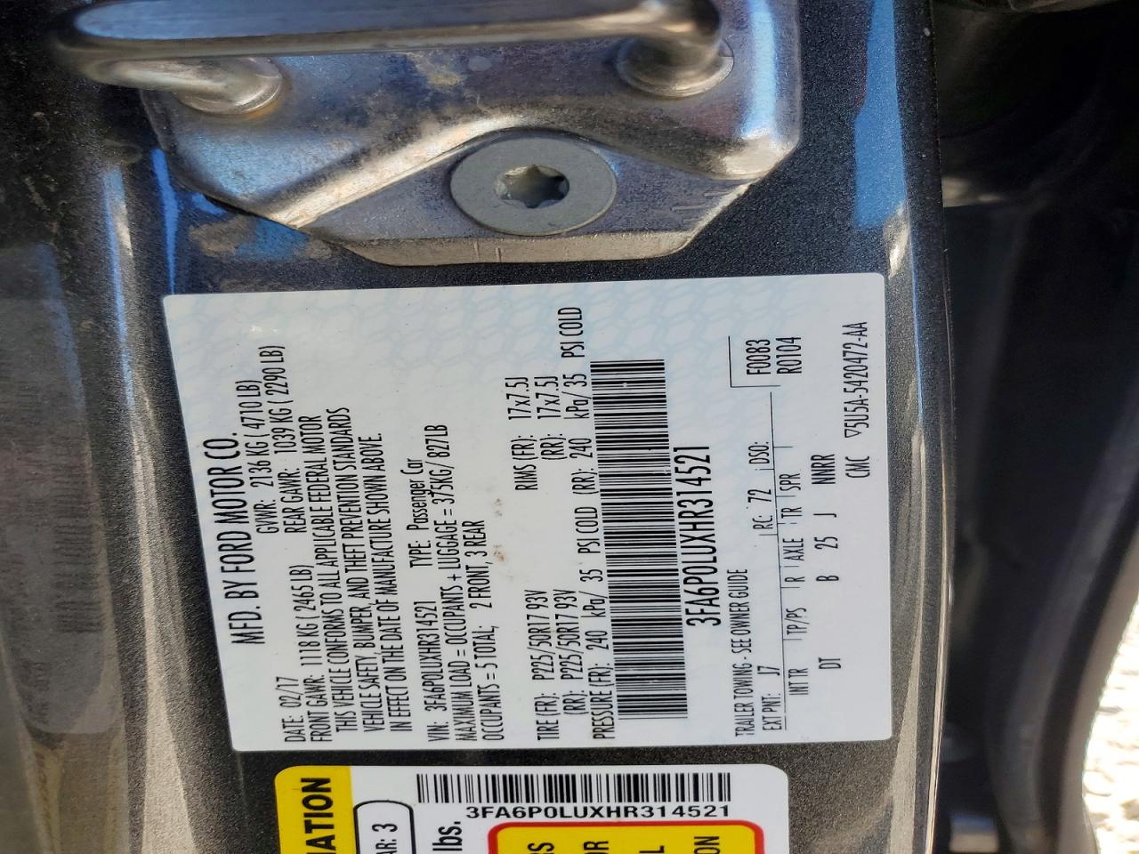 2017 FORD FUSION SE HYBRID photo 12