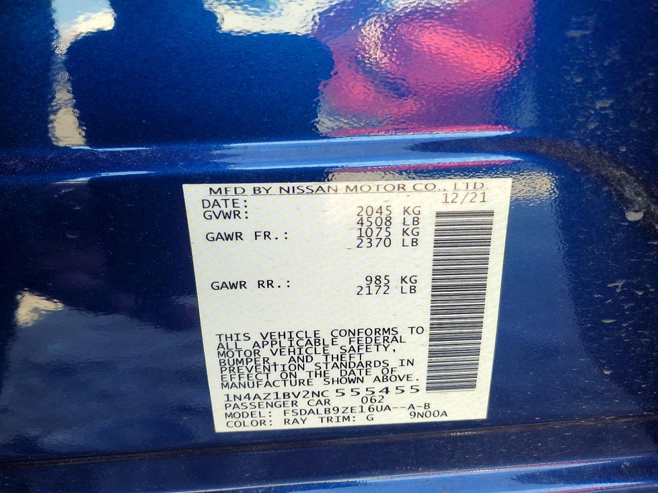 2022 NISSAN LEAF S photo 12