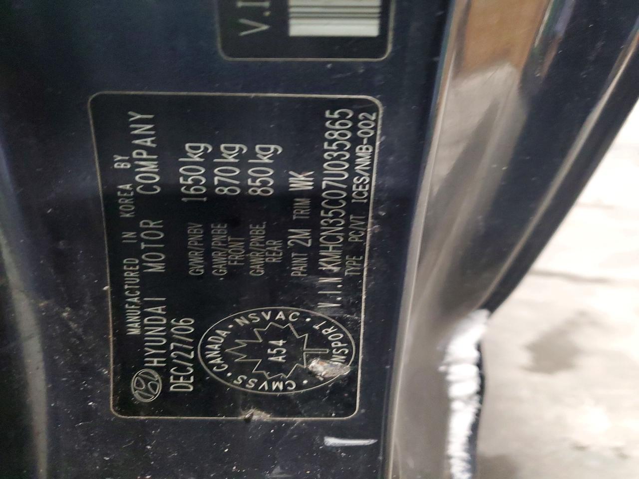 2007 HYUNDAI ACCENT BASE photo 13