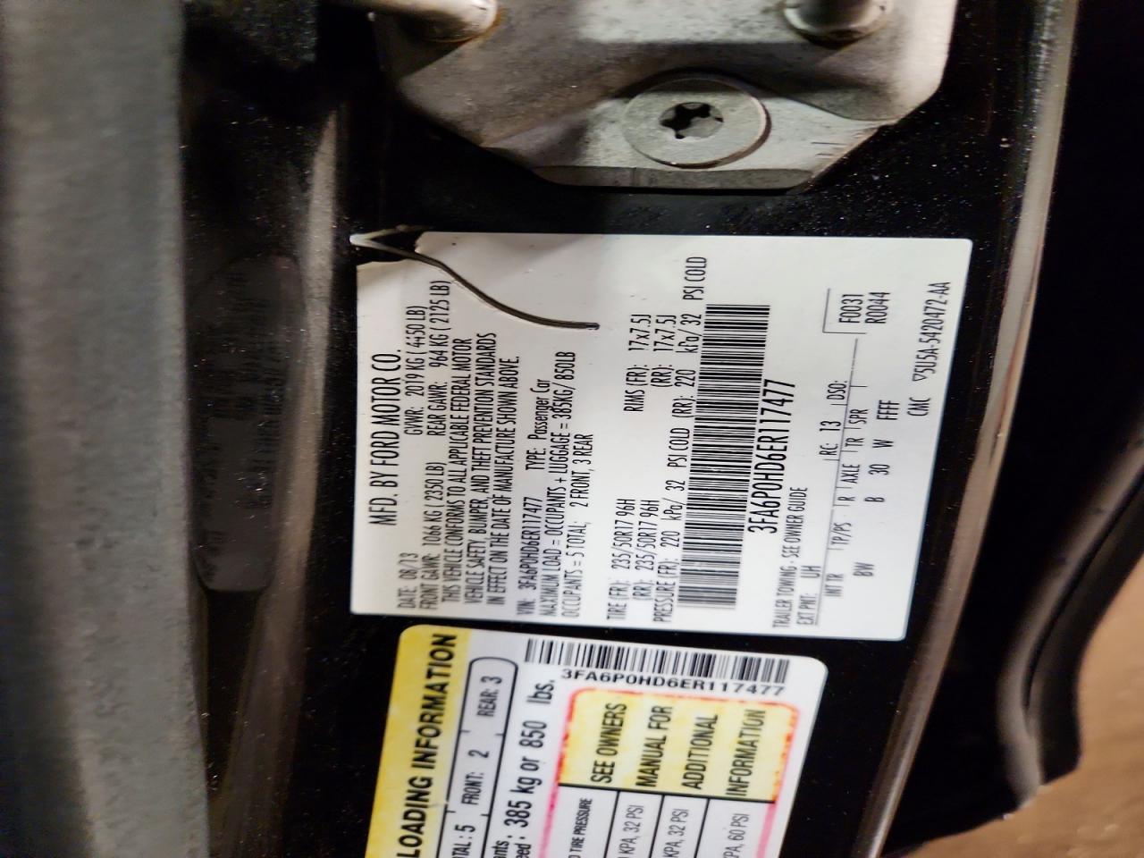 2014 FORD FUSION SE photo 25