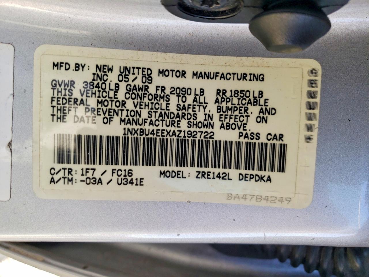 2010 TOYOTA COROLLA BASE photo 12