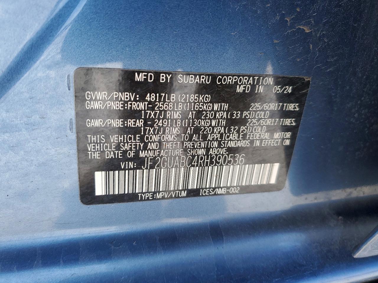2024 SUBARU CROSSTREK photo 12