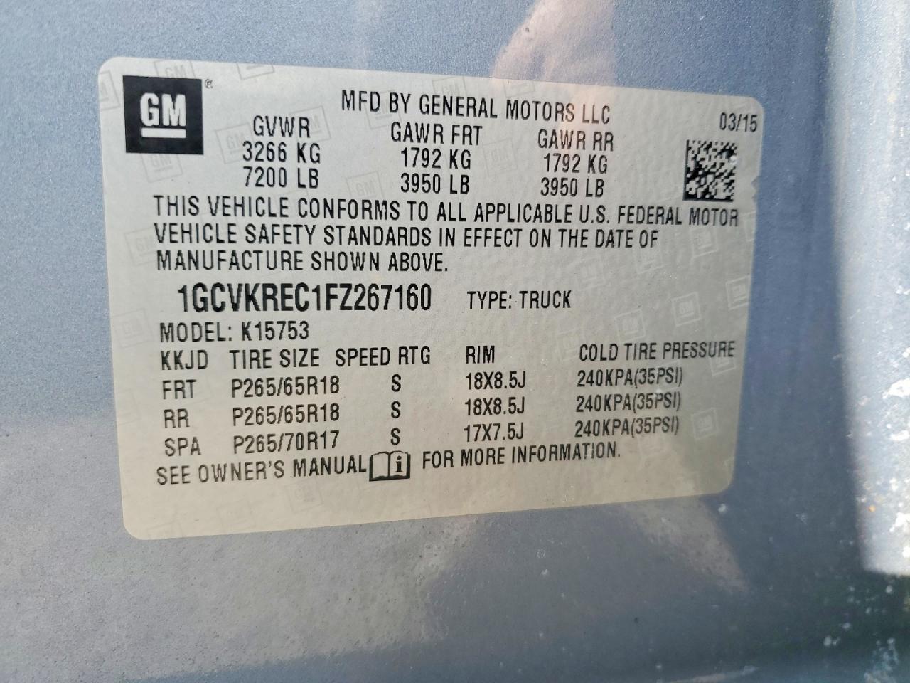 2015 CHEVROLET SILVERADO K1500 LT photo 12