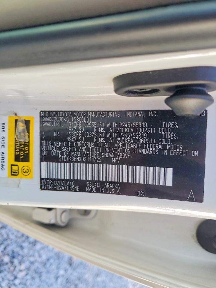 2013 TOYOTA HIGHLANDER LIMITED photo 13