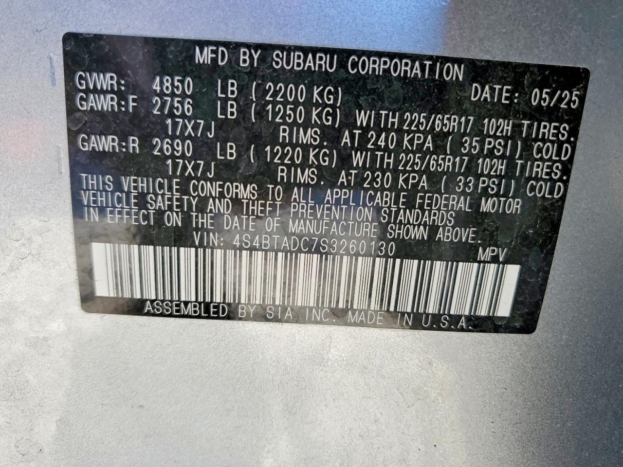 2025 SUBARU OUTBACK PREMIUM photo 13