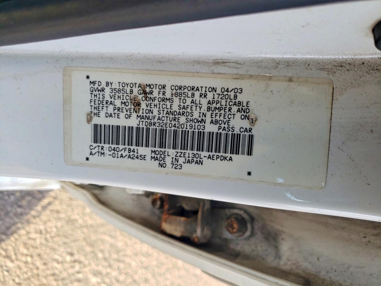 2004 TOYOTA COROLLA CE photo 34