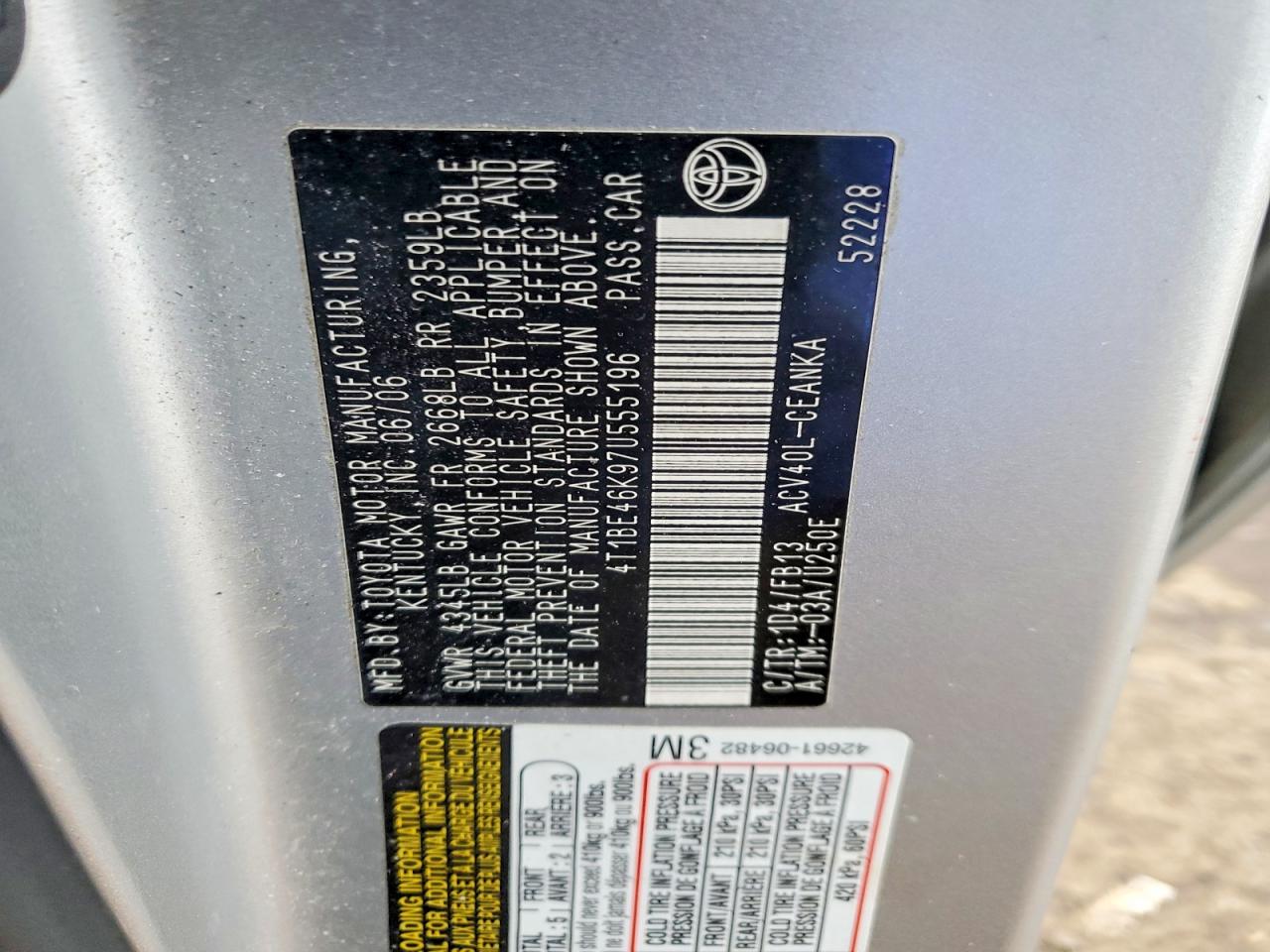 2007 TOYOTA CAMRY photo 23