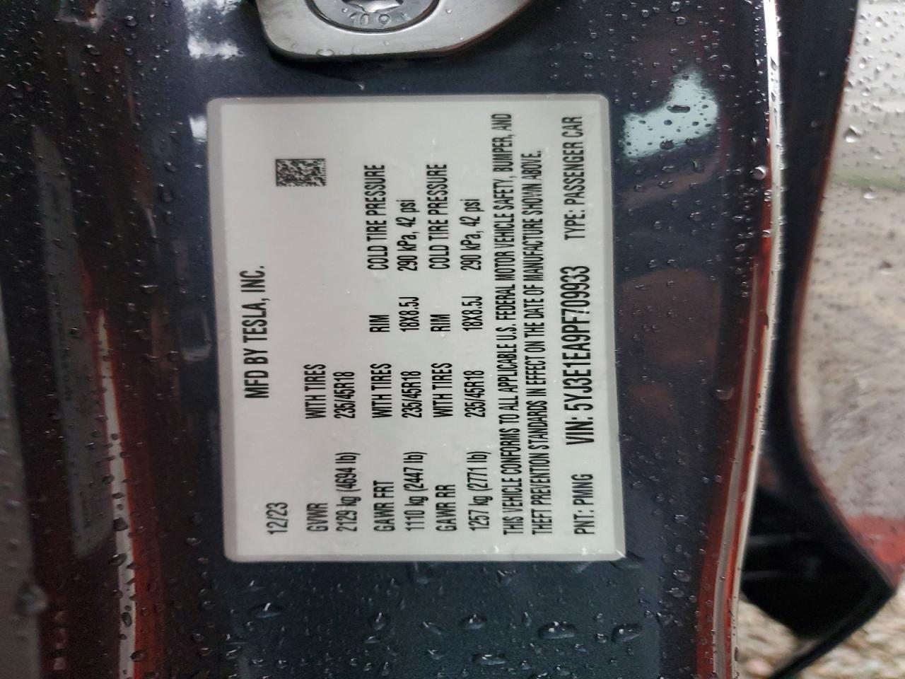 2023 TESLA MODEL 3 photo 12