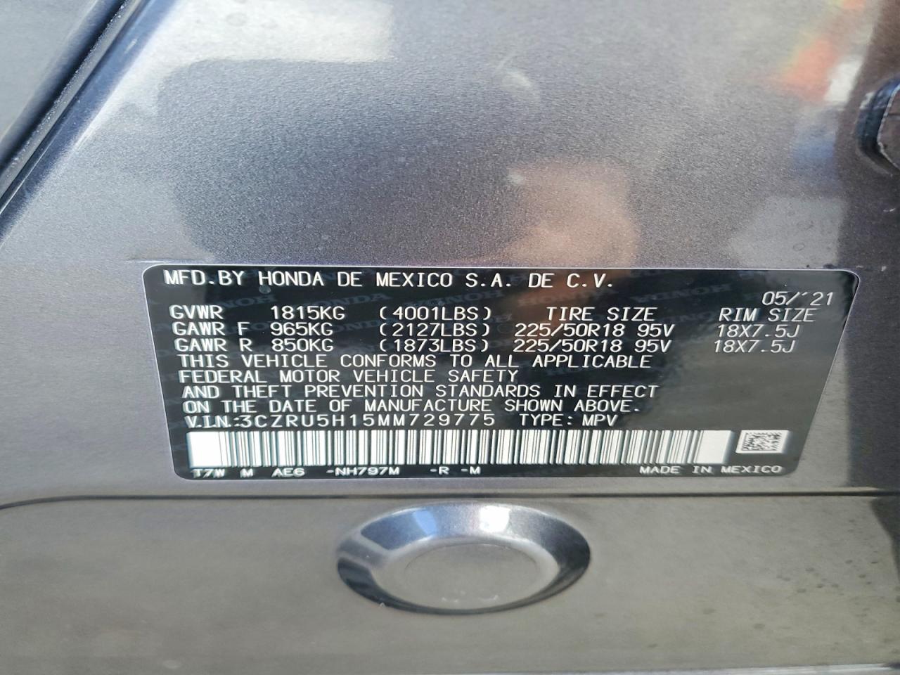 2021 HONDA HR-V SPORT photo 13