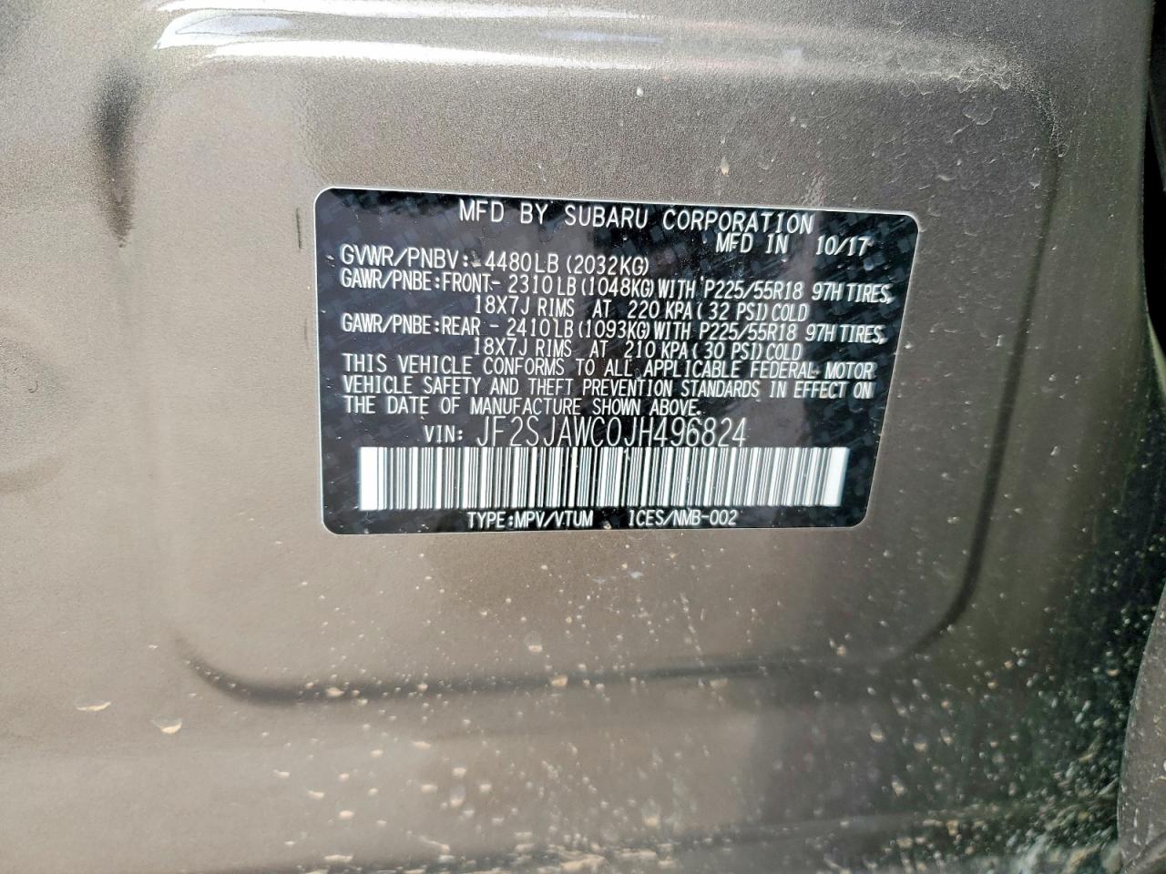 2018 SUBARU FORESTER 2.5I TOURING photo 14