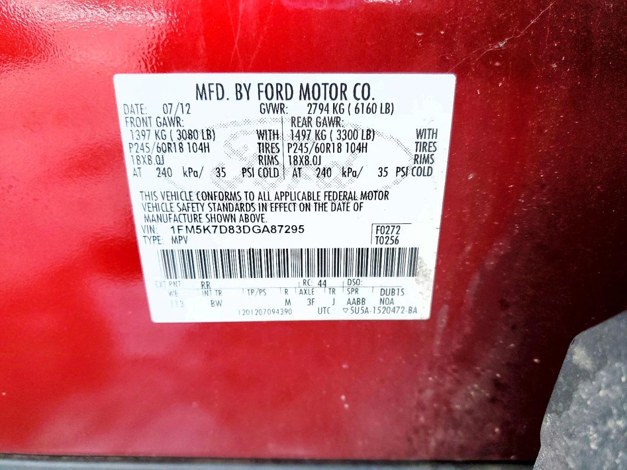2013 FORD EXPLORER XLT photo 13