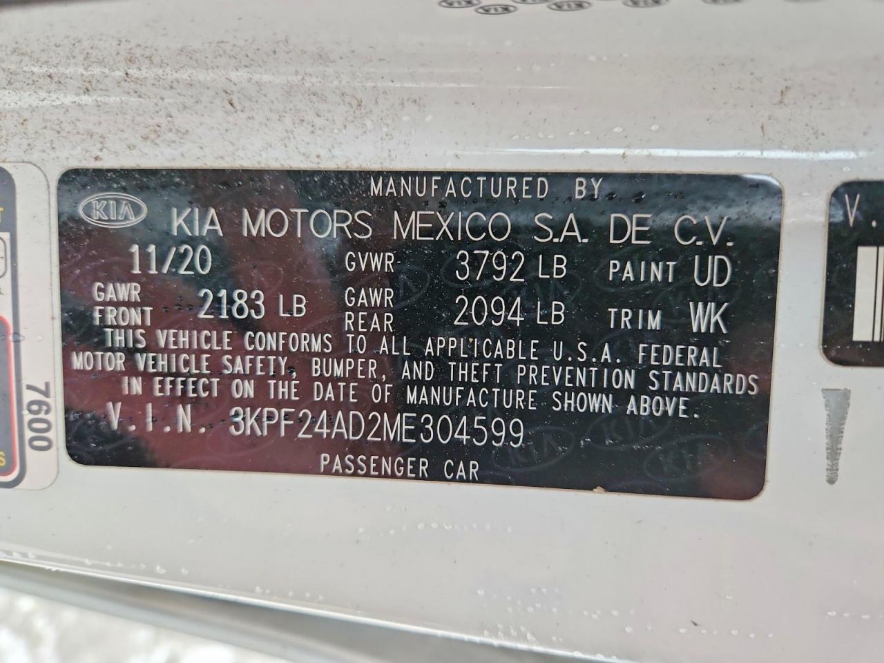 2021 KIA FORTE FE photo 13