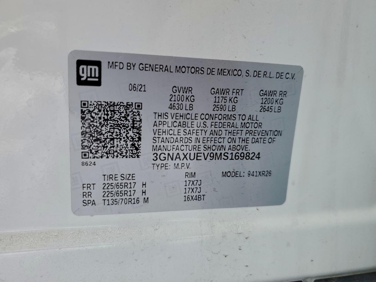2021 CHEVROLET EQUINOX LT photo 25