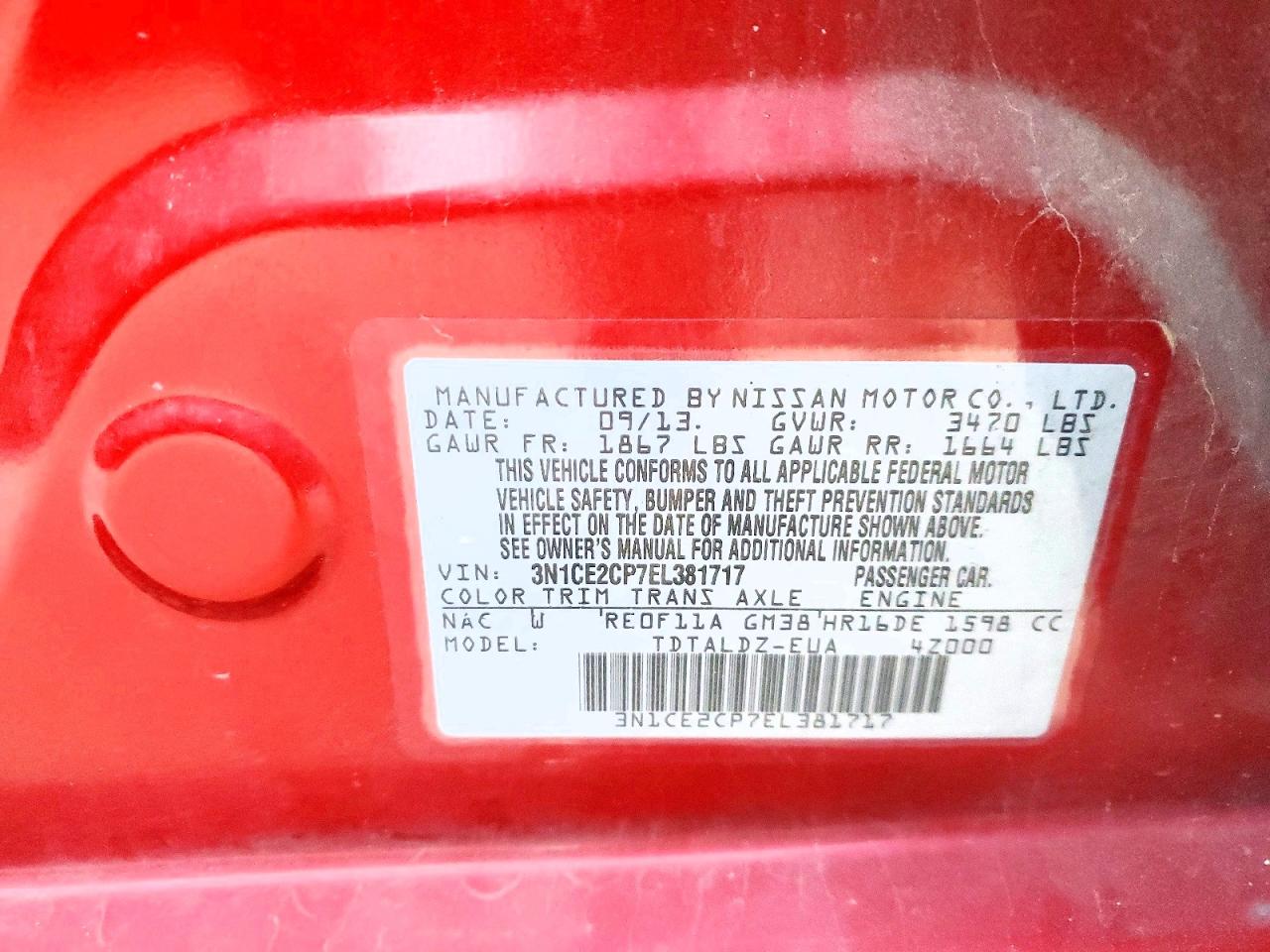 2014 NISSAN VERSA NOTE S photo 25
