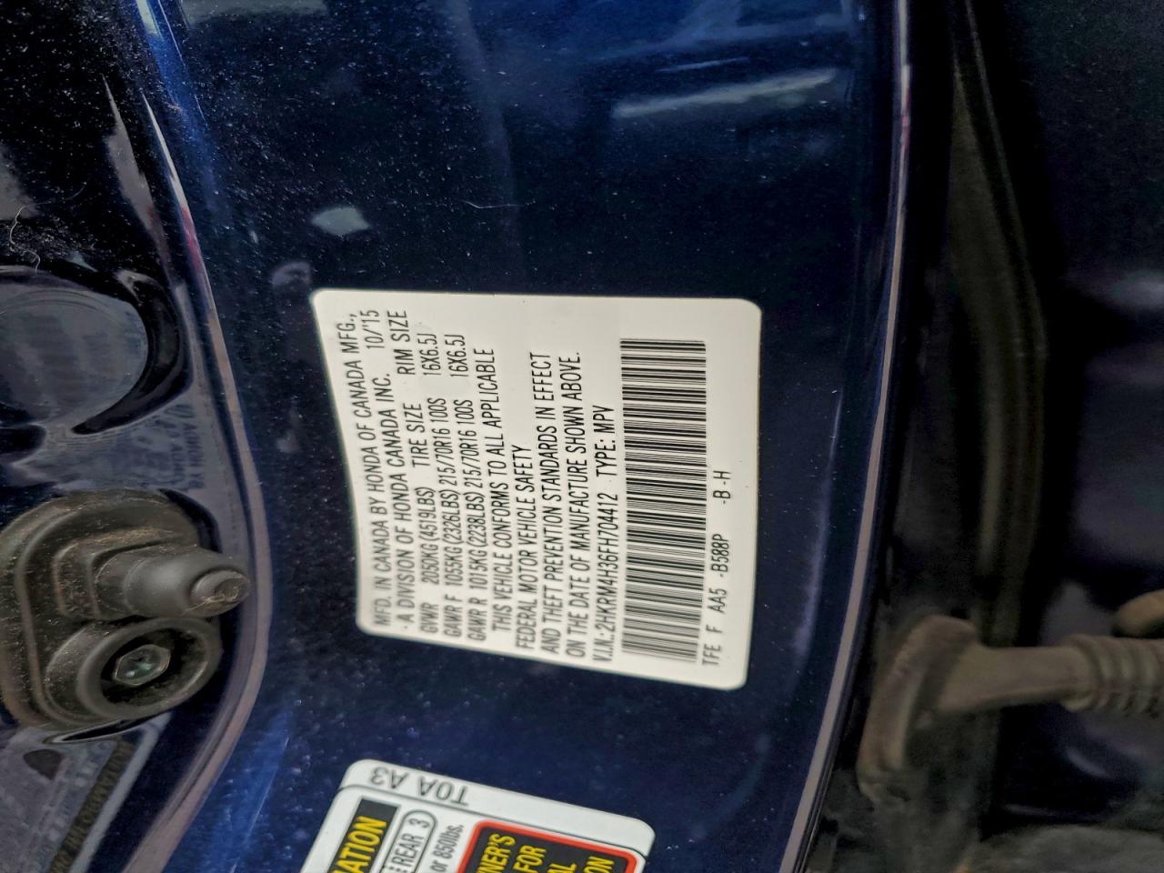 2015 HONDA CR-V LX photo 27