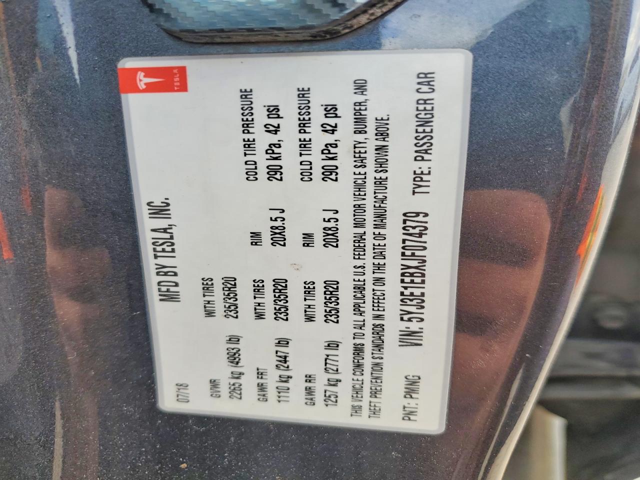 2018 TESLA MODEL 3 photo 13