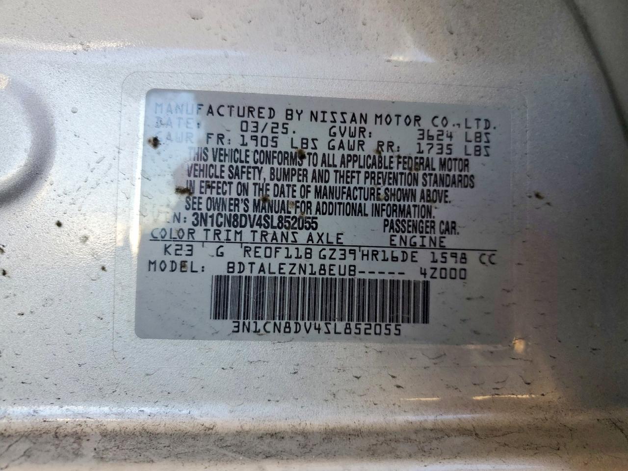 2025 NISSAN VERSA S photo 12