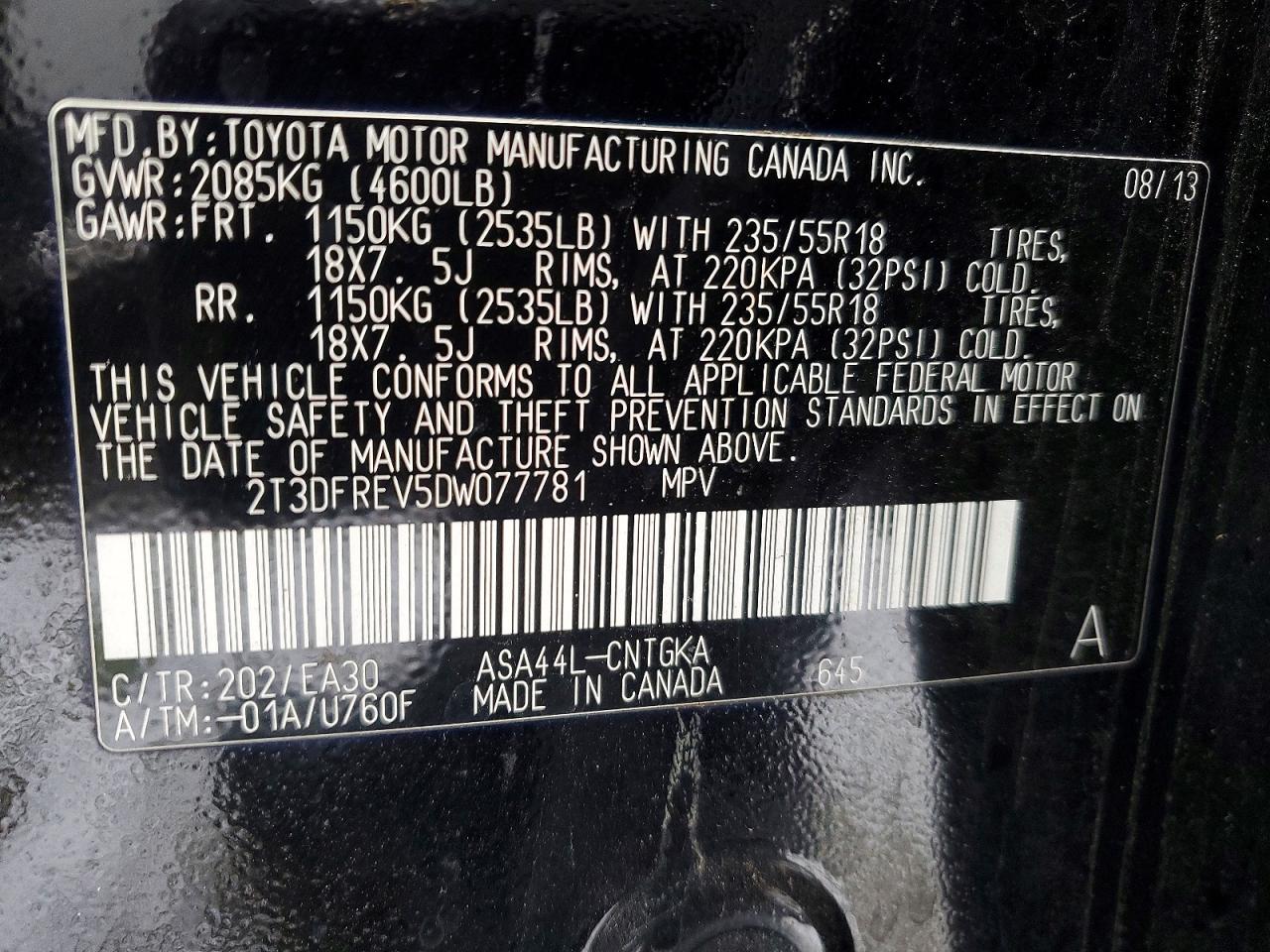 2013 TOYOTA RAV4 LIMITED photo 12