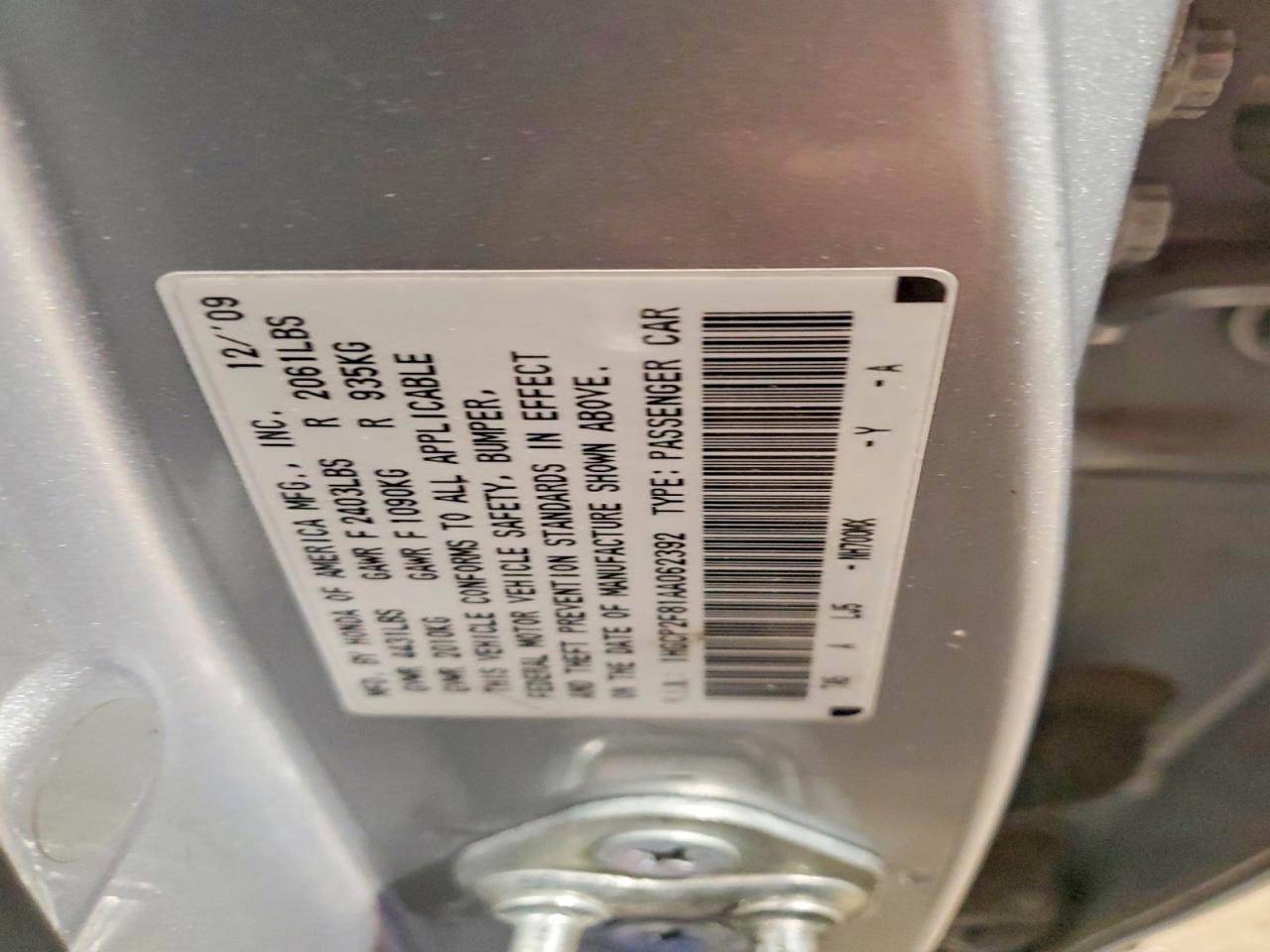 2010 HONDA ACCORD EXL photo 12