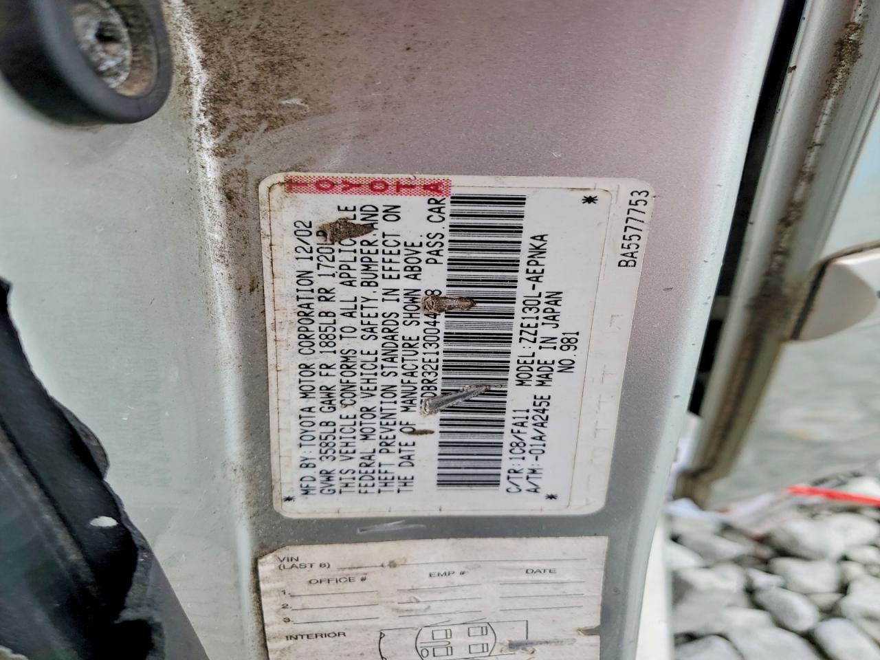 2003 TOYOTA COROLLA CE photo 23