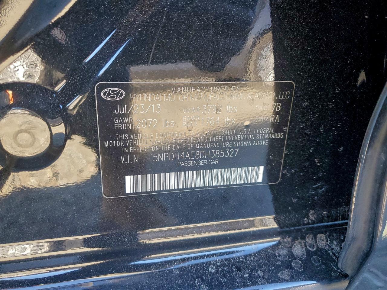 2013 HYUNDAI ELANTRA GLS photo 13