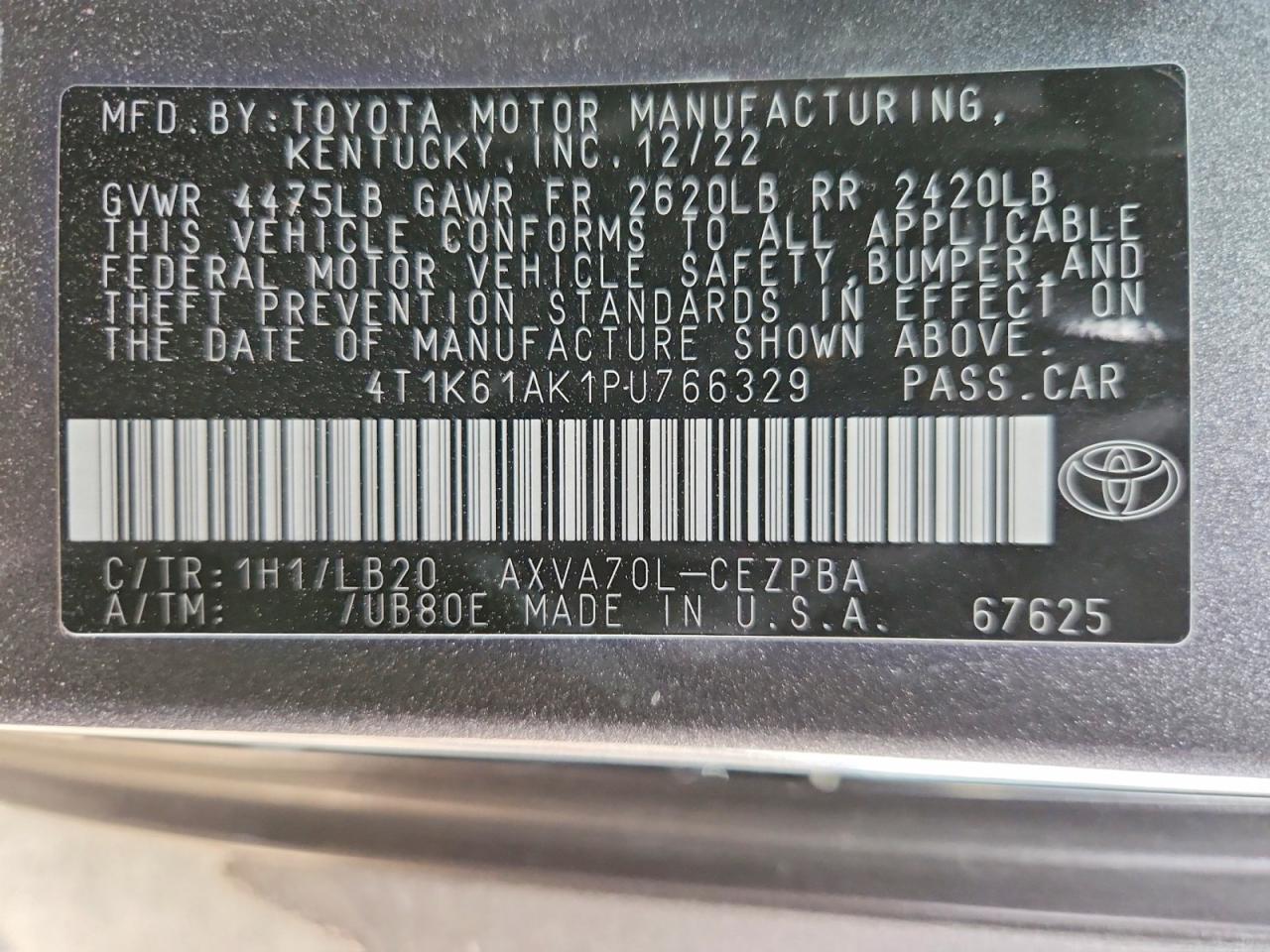2023 TOYOTA CAMRY XSE photo 13