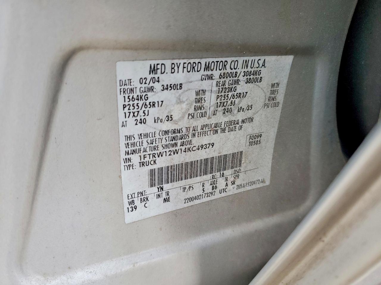 2004 FORD F150 SUPERCREW photo 12