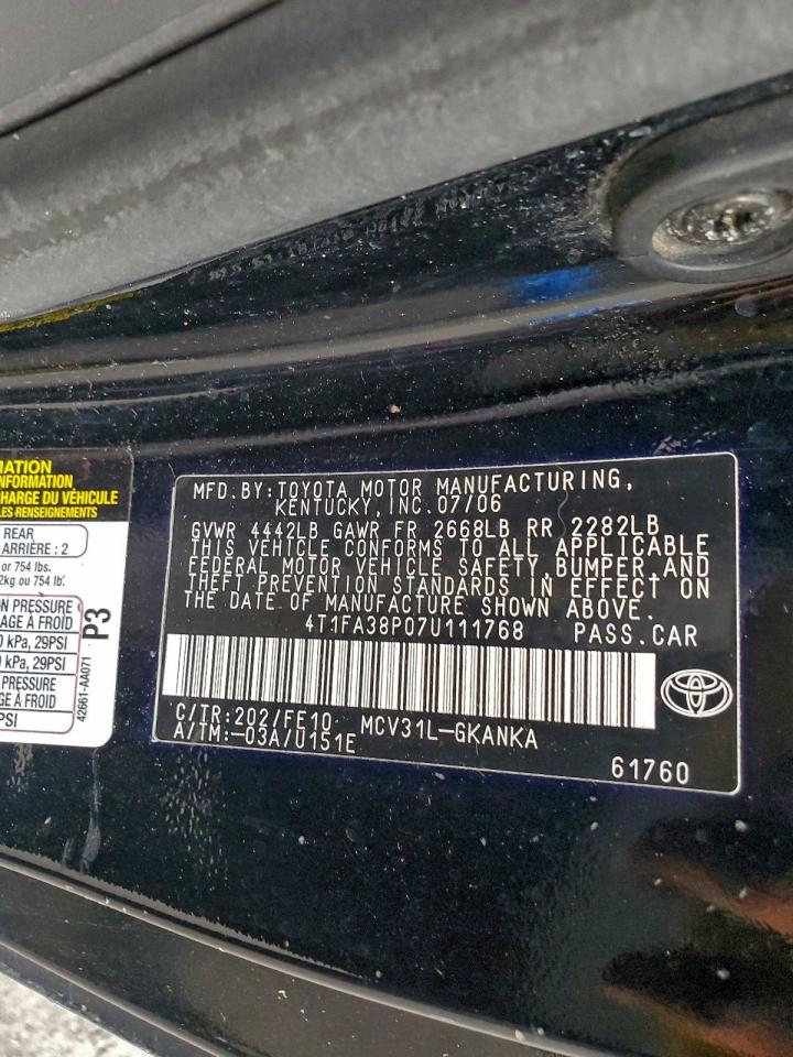 2007 TOYOTA CAMRY SOLARA SE photo 23