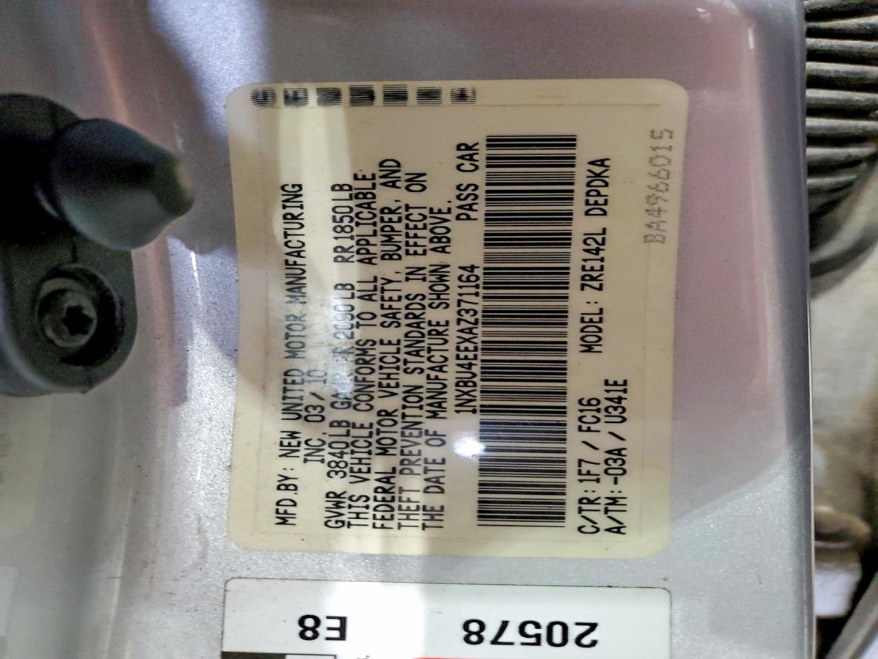 2010 TOYOTA COROLLA BASE photo 25