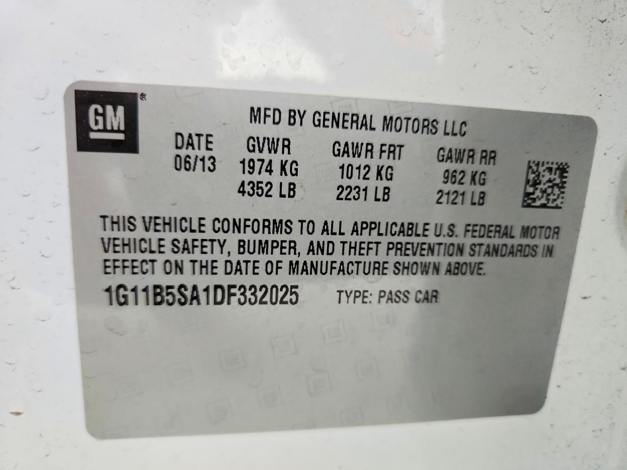 2013 CHEVROLET MALIBU LS photo 12