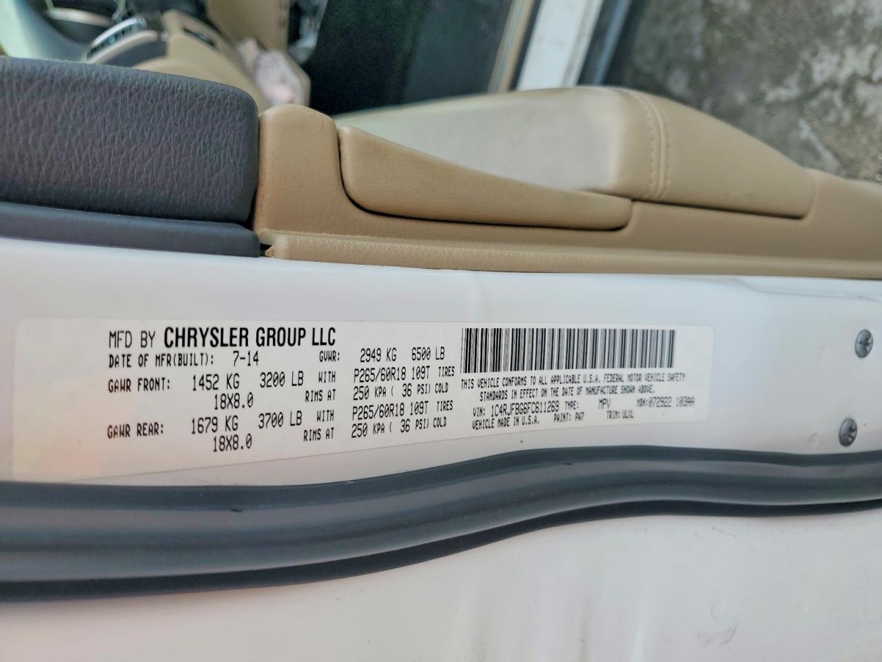 2015 JEEP GRAND CHEROKEE LIMITED photo 14