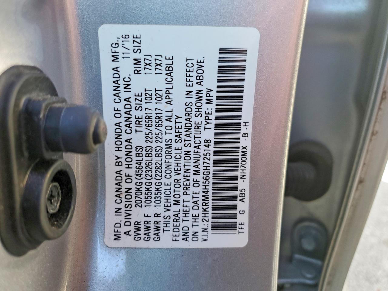 2016 HONDA CR-V EX photo 14