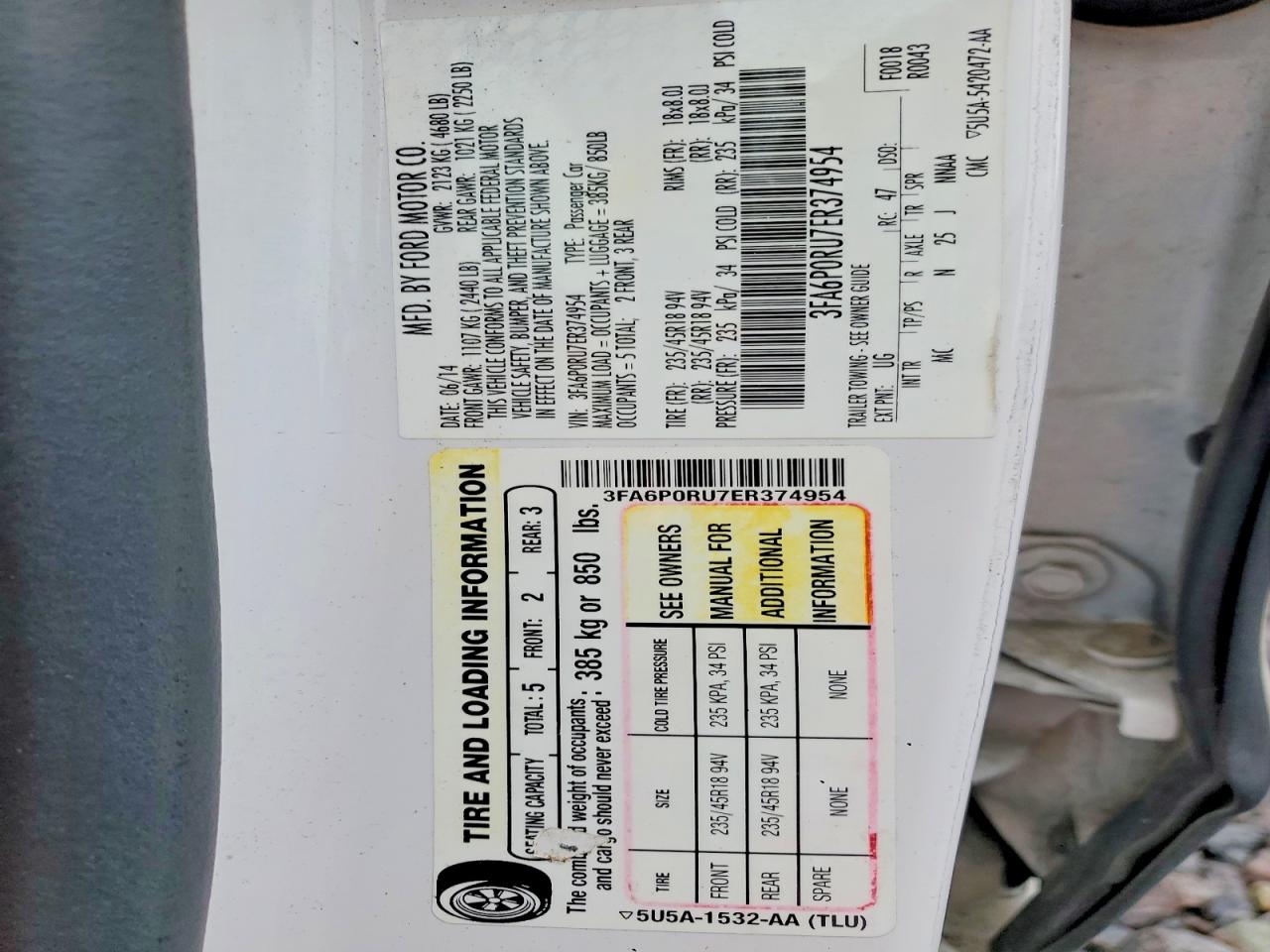 2014 FORD FUSION TITANIUM HEV photo 13