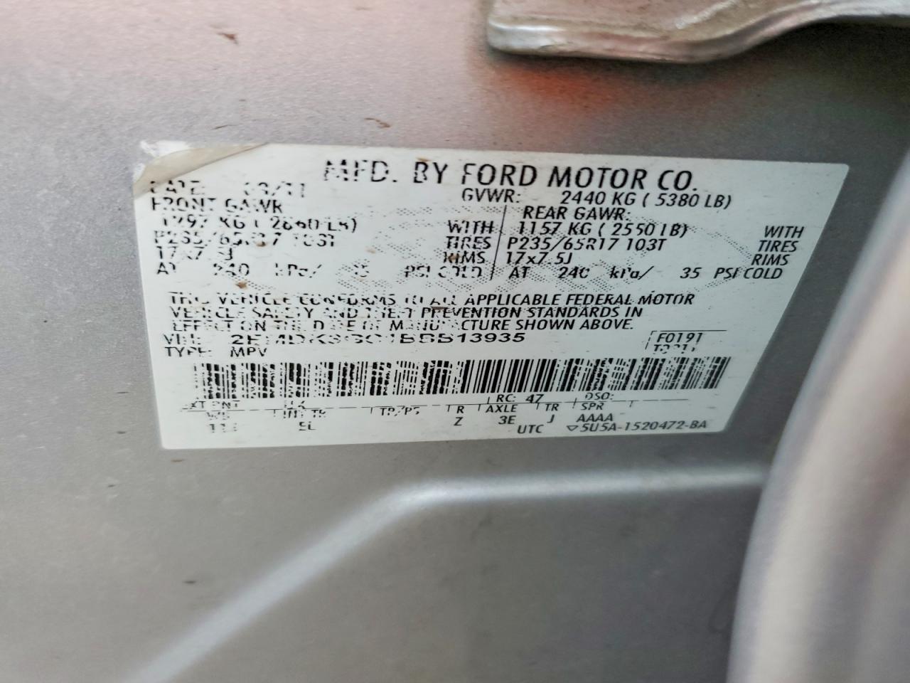 2011 FORD EDGE SE photo 14