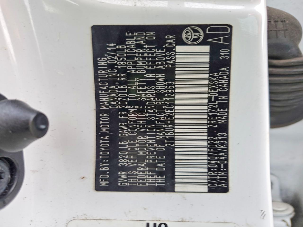 2014 TOYOTA COROLLA L photo 23
