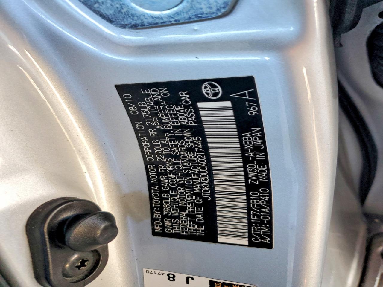 2010 TOYOTA PRIUS photo 23