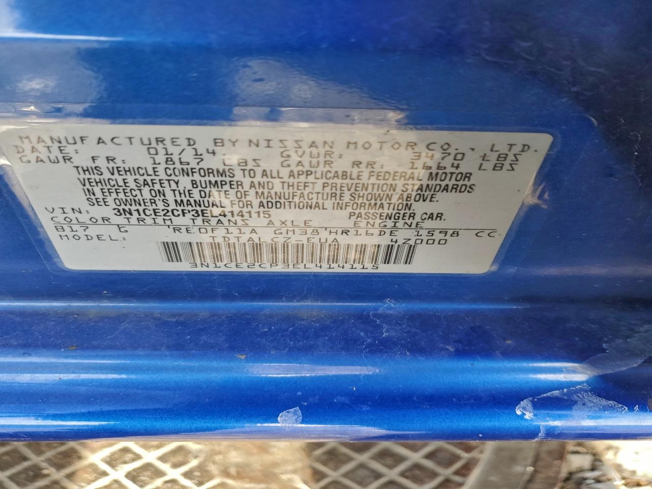 2014 NISSAN VERSA NOTE S photo 23