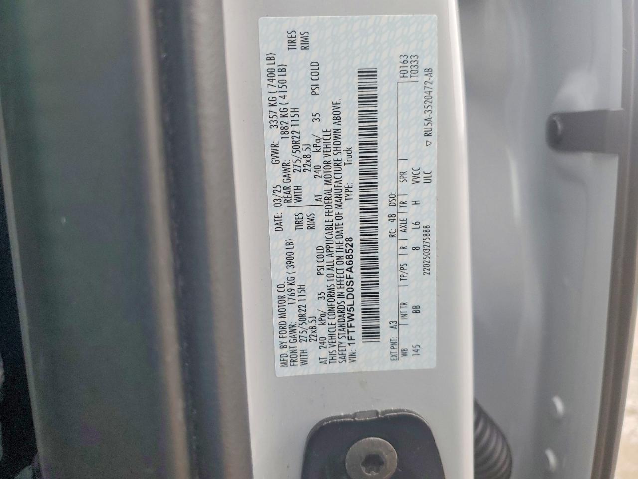 2025 FORD F150 LARIAT photo 12