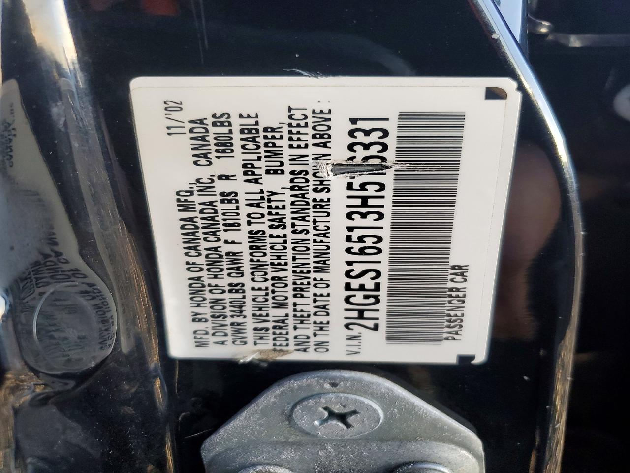 2003 HONDA CIVIC LX photo 12