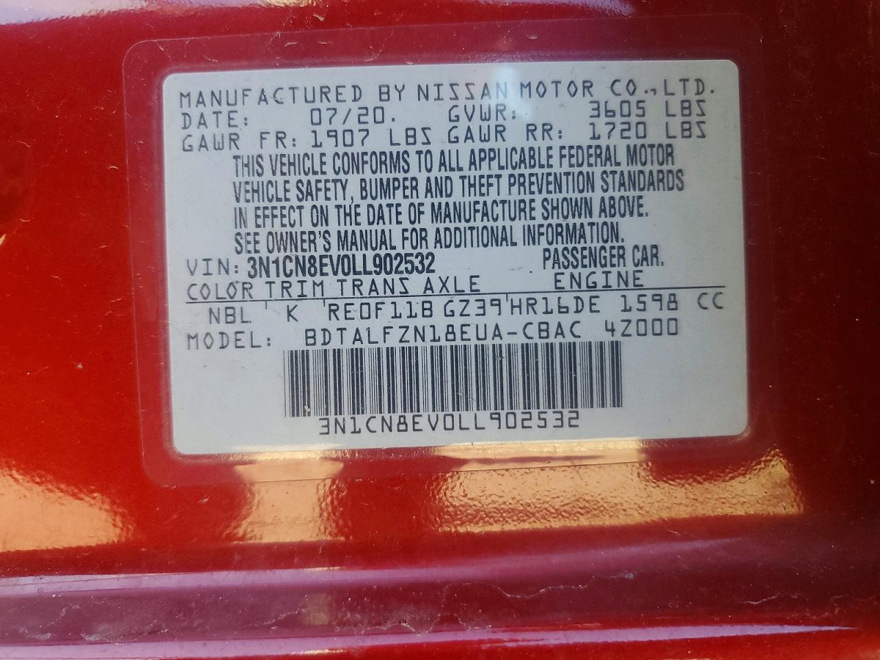 2020 NISSAN VERSA SV photo 23